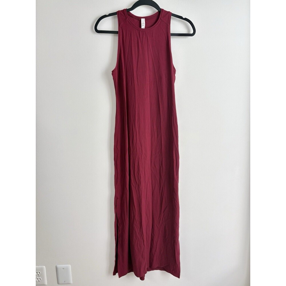 Lululemon Get Going Maxi Dress (Size 6) Ruby Red Nulu Slim Fit Stretch W8895S